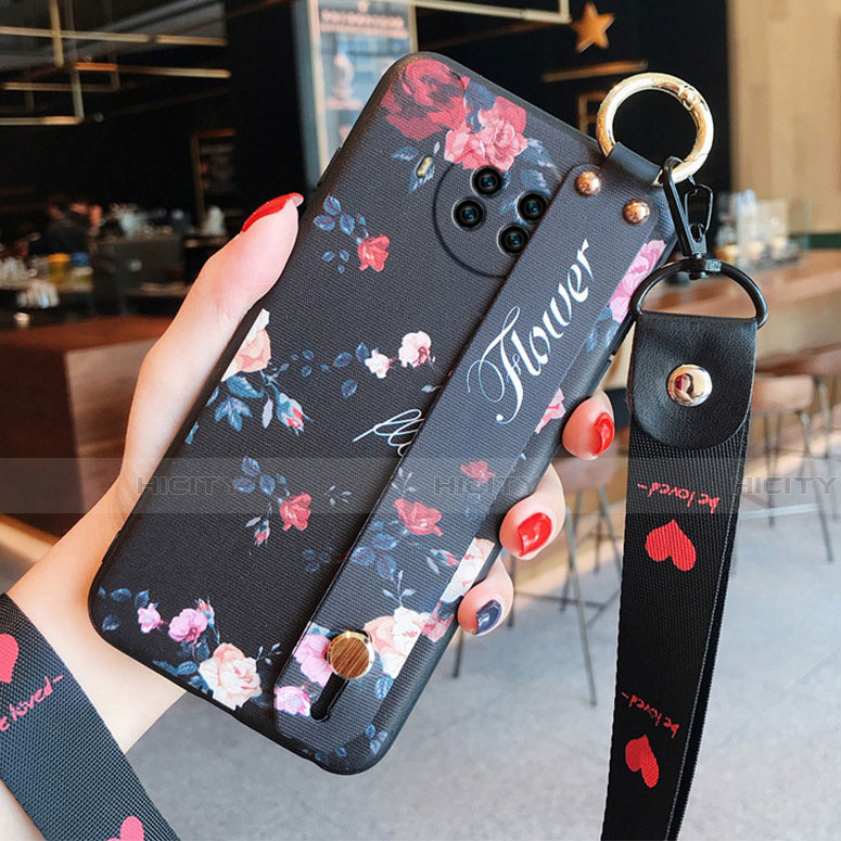 Coque Silicone Fleurs Souple Couleur Unie Etui Housse pour Xiaomi Mi 10T Lite 5G Noir Plus