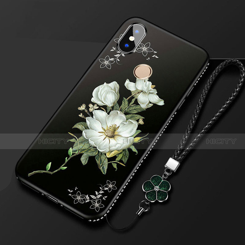 Coque Silicone Fleurs Souple Couleur Unie Etui Housse pour Xiaomi Mi A2 Lite Mixte Plus