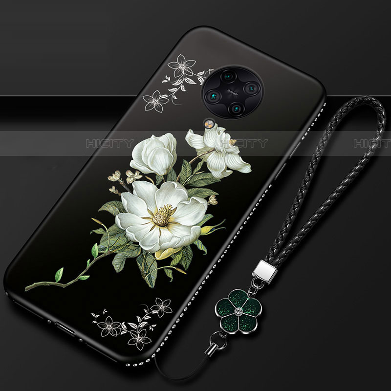 Coque Silicone Fleurs Souple Couleur Unie Etui Housse pour Xiaomi Poco F2 Pro Blanc Plus