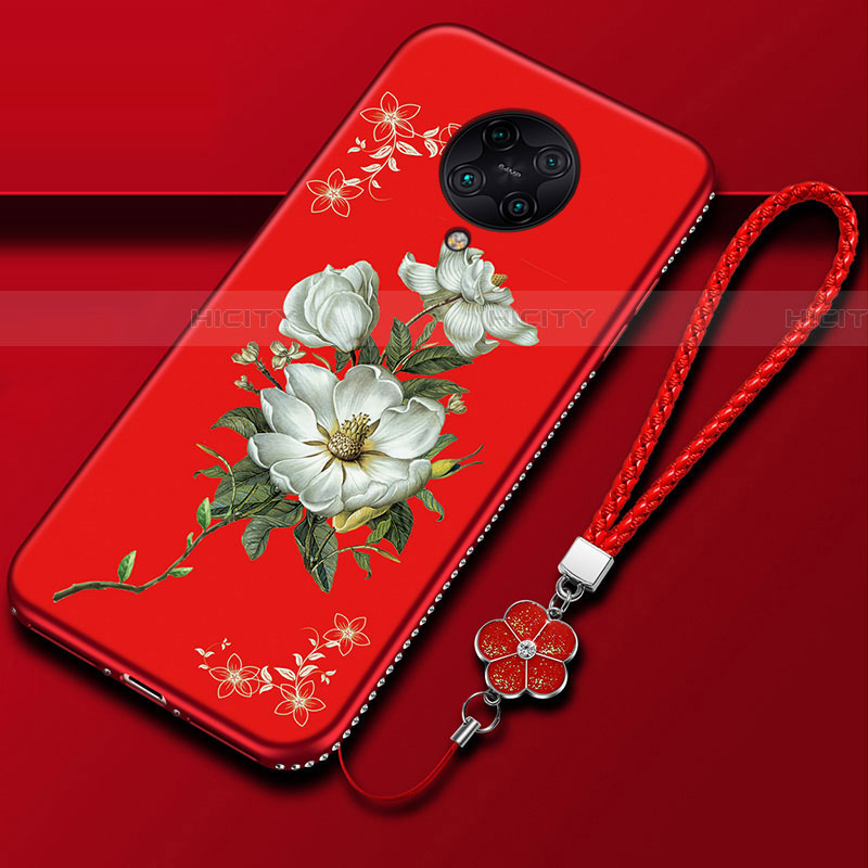 Coque Silicone Fleurs Souple Couleur Unie Etui Housse pour Xiaomi Poco F2 Pro Plus