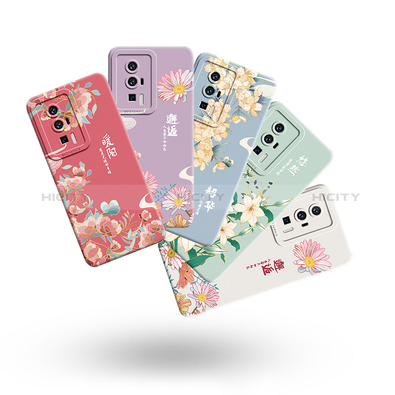 Coque Silicone Fleurs Souple Couleur Unie Etui Housse pour Xiaomi Poco F5 Pro 5G Plus