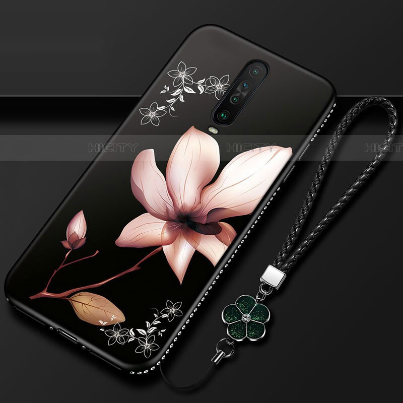 Coque Silicone Fleurs Souple Couleur Unie Etui Housse pour Xiaomi Poco X2 Marron Plus