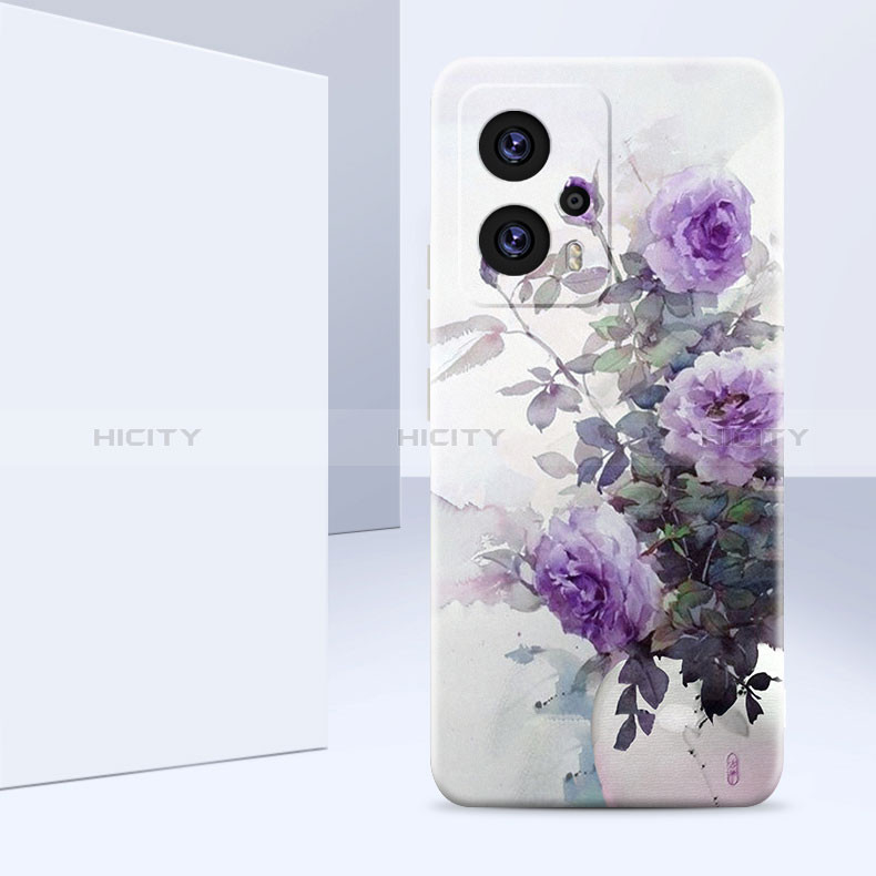 Coque Silicone Fleurs Souple Couleur Unie Etui Housse pour Xiaomi Poco X4 GT 5G Plus