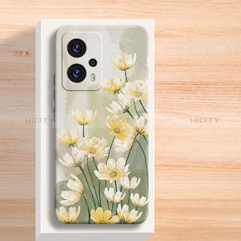 Coque Silicone Fleurs Souple Couleur Unie Etui Housse pour Xiaomi Poco X4 GT 5G Plus