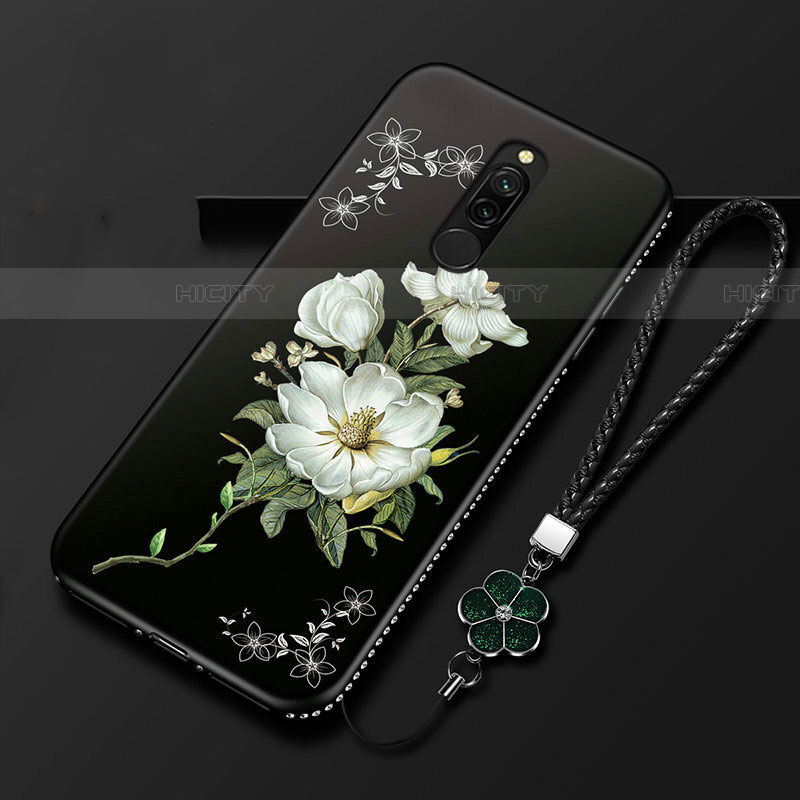 Coque Silicone Fleurs Souple Couleur Unie Etui Housse pour Xiaomi Redmi 8 Blanc Plus