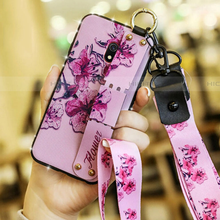 Coque Silicone Fleurs Souple Couleur Unie Etui Housse pour Xiaomi Redmi 8A Plus