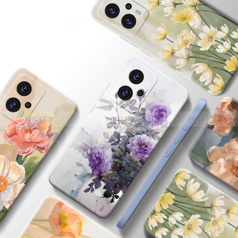 Coque Silicone Fleurs Souple Couleur Unie Etui Housse pour Xiaomi Redmi K50i 5G Plus