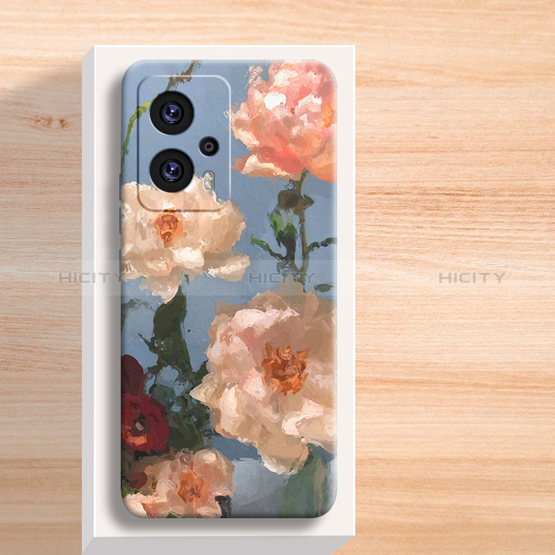 Coque Silicone Fleurs Souple Couleur Unie Etui Housse pour Xiaomi Redmi Note 11T Pro 5G Mixte Plus