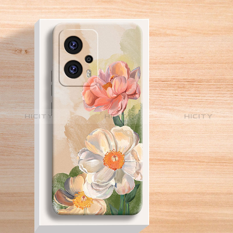 Coque Silicone Fleurs Souple Couleur Unie Etui Housse pour Xiaomi Redmi Note 11T Pro+ Plus 5G Plus