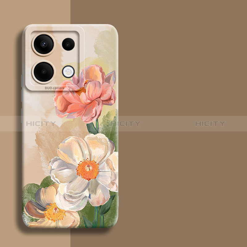 Coque Silicone Fleurs Souple Couleur Unie Etui Housse pour Xiaomi Redmi Note 13 Pro 5G Mixte Plus