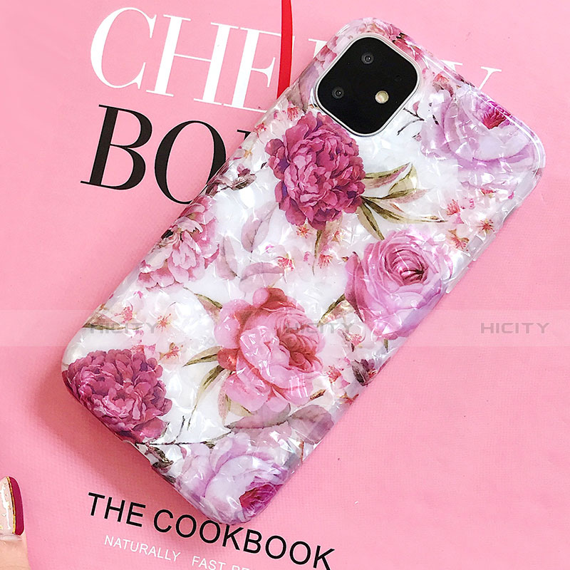 Coque Silicone Fleurs Souple Couleur Unie Etui Housse S01 pour Apple iPhone 11 Plus