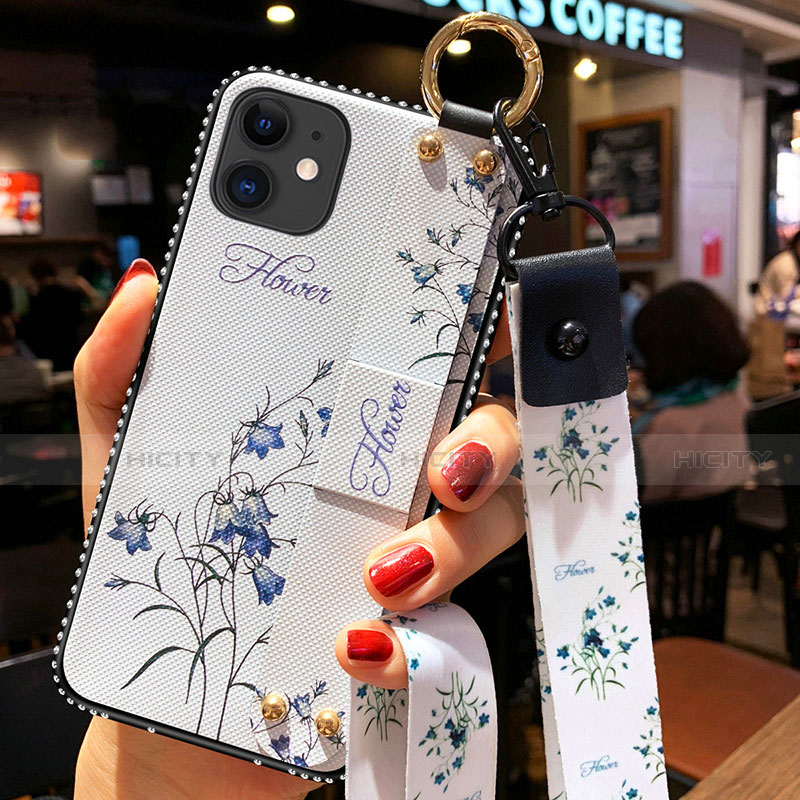 Coque Silicone Fleurs Souple Couleur Unie Etui Housse S01 pour Apple iPhone 12 Mini Blanc Plus