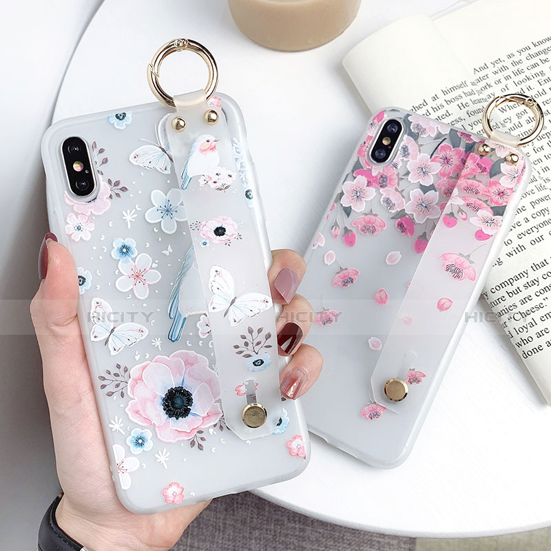 Coque Silicone Fleurs Souple Couleur Unie Etui Housse S01 pour Apple iPhone X Plus