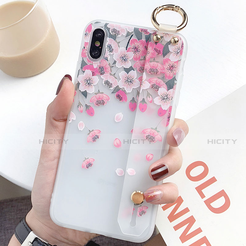 Coque Silicone Fleurs Souple Couleur Unie Etui Housse S01 pour Apple iPhone X Plus