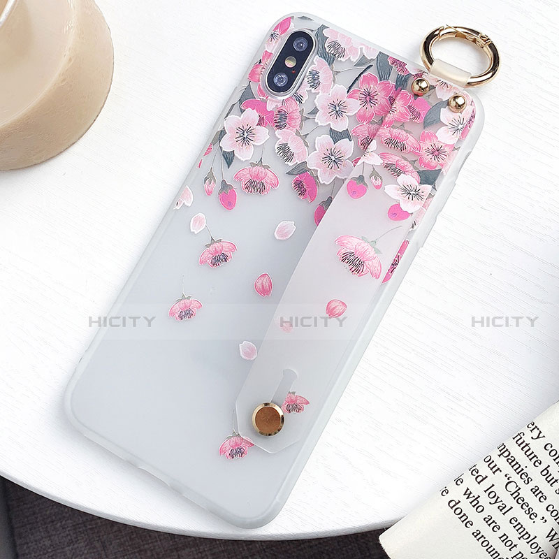 Coque Silicone Fleurs Souple Couleur Unie Etui Housse S01 pour Apple iPhone X Plus