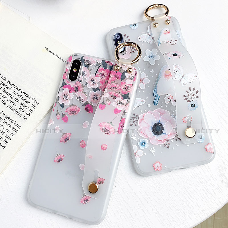 Coque Silicone Fleurs Souple Couleur Unie Etui Housse S01 pour Apple iPhone Xs Max Plus