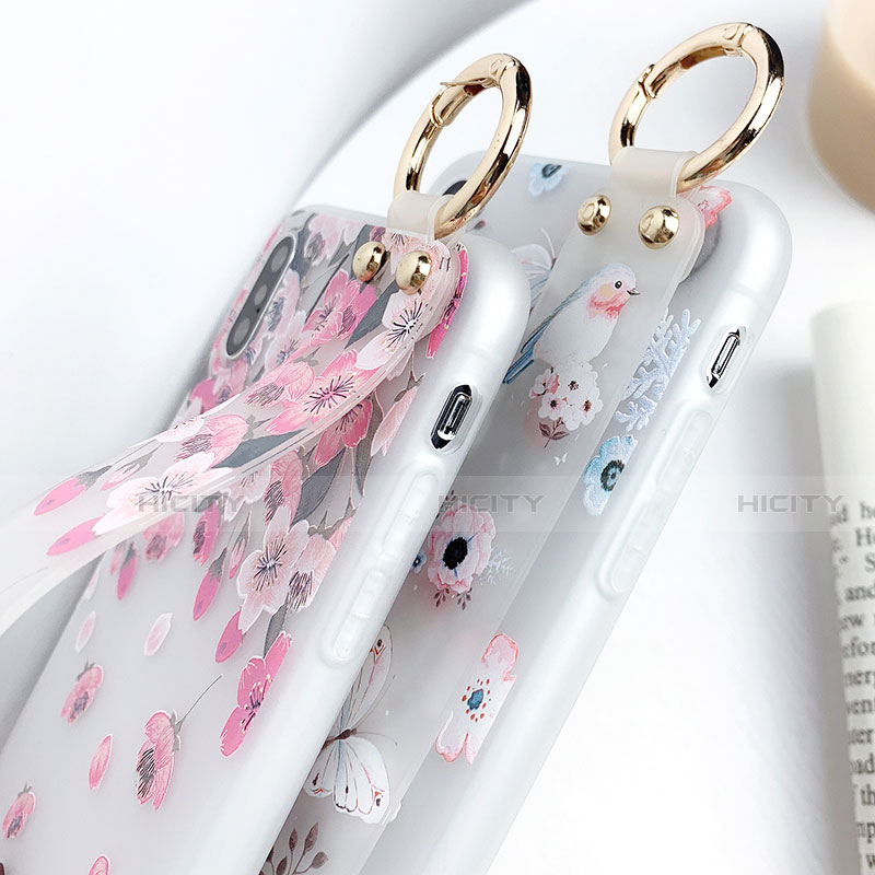 Coque Silicone Fleurs Souple Couleur Unie Etui Housse S01 pour Apple iPhone Xs Max Plus