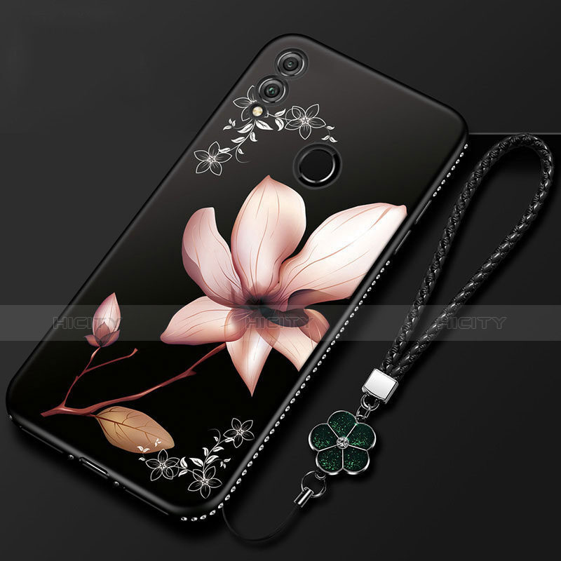 Coque Silicone Fleurs Souple Couleur Unie Etui Housse S01 pour Huawei Honor 10 Lite Or Rose Plus