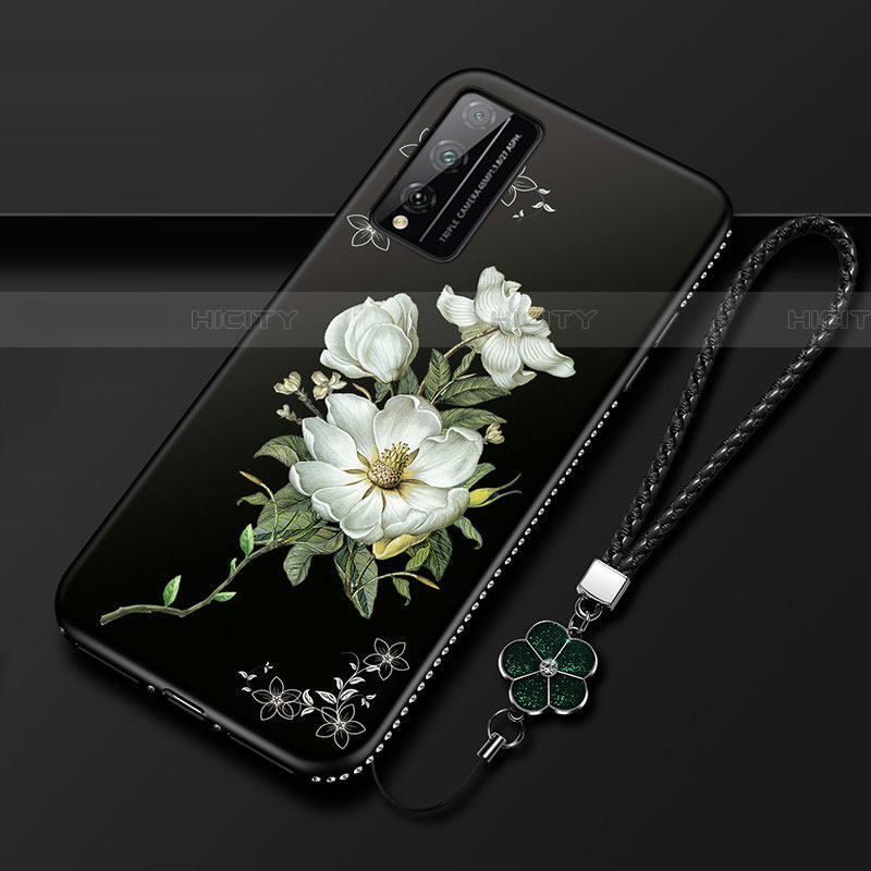 Coque Silicone Fleurs Souple Couleur Unie Etui Housse S01 pour Huawei Honor Play4T Pro Blanc Plus