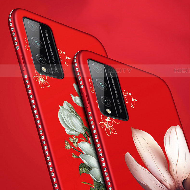 Coque Silicone Fleurs Souple Couleur Unie Etui Housse S01 pour Huawei Honor Play4T Pro Plus