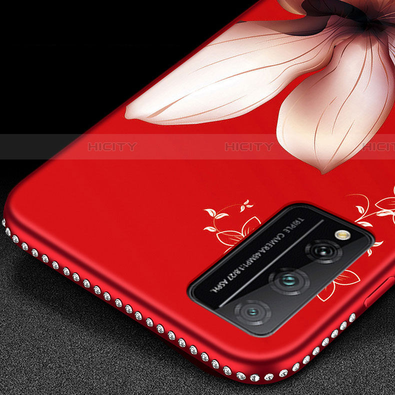 Coque Silicone Fleurs Souple Couleur Unie Etui Housse S01 pour Huawei Honor Play4T Pro Plus