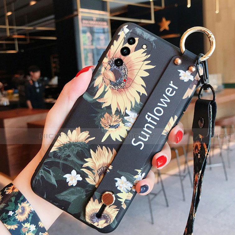 Coque Silicone Fleurs Souple Couleur Unie Etui Housse S01 pour Huawei Honor X10 5G Plus