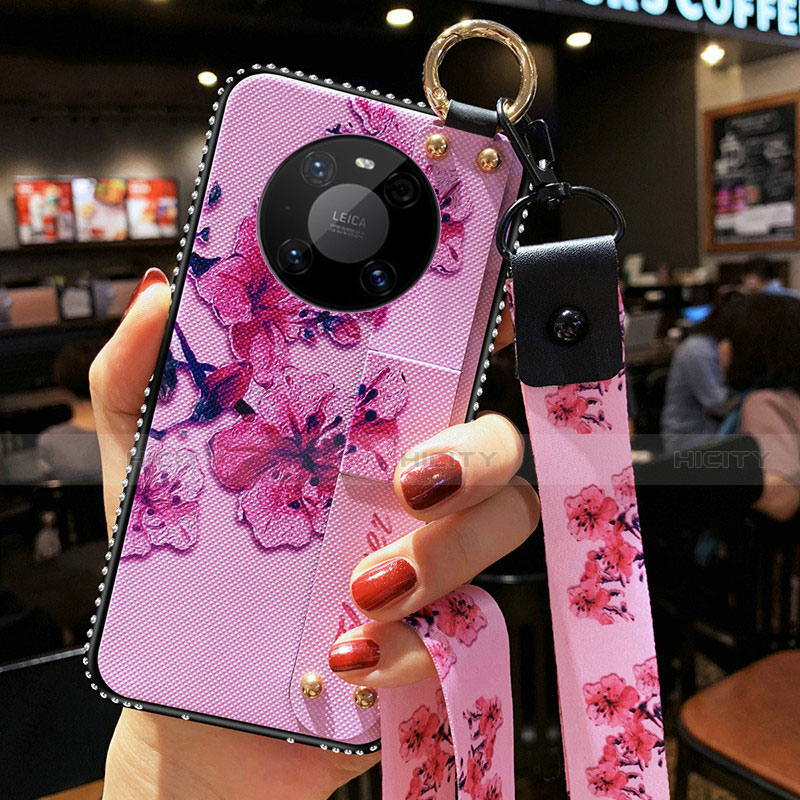 Coque Silicone Fleurs Souple Couleur Unie Etui Housse S01 pour Huawei Mate 40E Pro 5G Violet Clair Plus