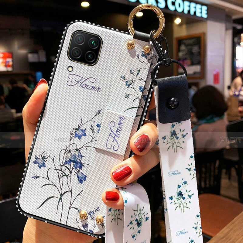 Coque Silicone Fleurs Souple Couleur Unie Etui Housse S01 pour Huawei Nova 6 SE Blanc Plus