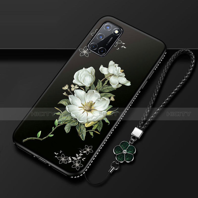 Coque Silicone Fleurs Souple Couleur Unie Etui Housse S01 pour Oppo A72 Plus