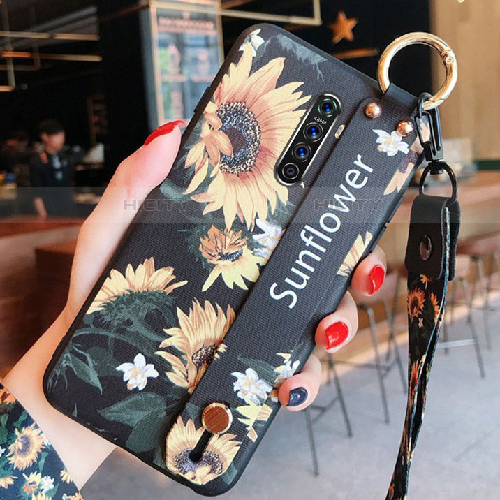 Coque Silicone Fleurs Souple Couleur Unie Etui Housse S01 pour Oppo Reno Ace Plus