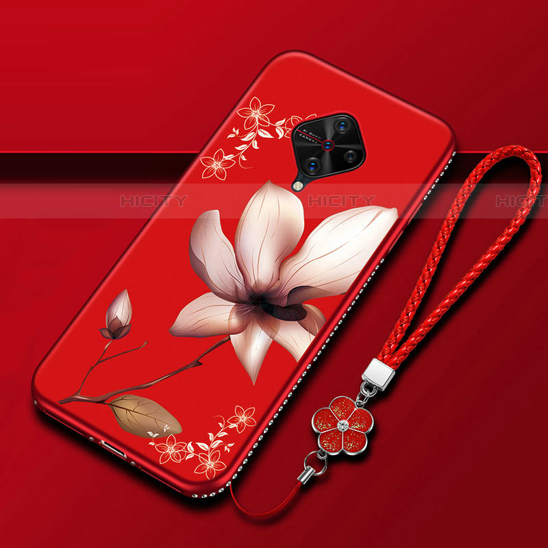 Coque Silicone Fleurs Souple Couleur Unie Etui Housse S01 pour Vivo S1 Pro Plus