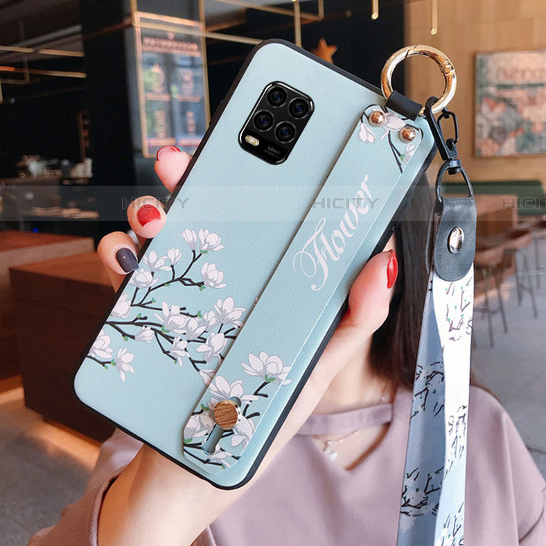 Coque Silicone Fleurs Souple Couleur Unie Etui Housse S01 pour Xiaomi Mi 10 Lite Bleu Ciel Plus