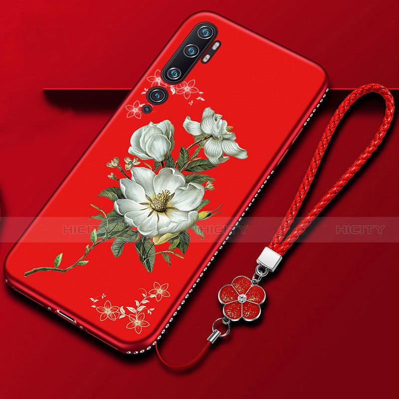 Coque Silicone Fleurs Souple Couleur Unie Etui Housse S01 pour Xiaomi Mi Note 10 Pro Plus