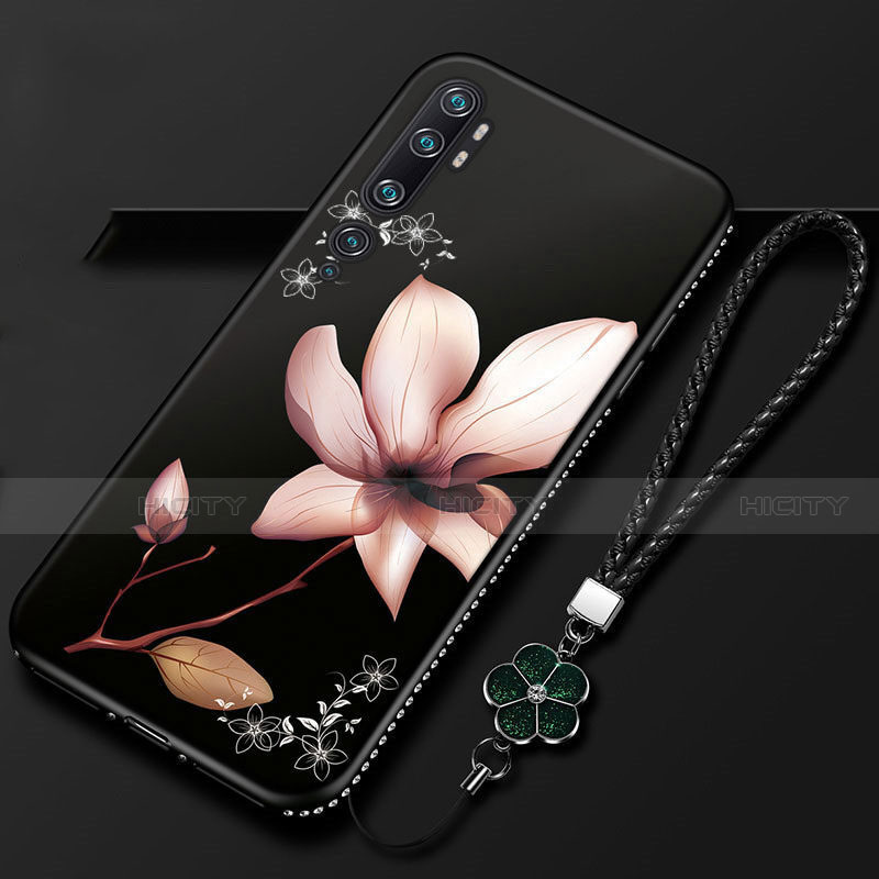 Coque Silicone Fleurs Souple Couleur Unie Etui Housse S01 pour Xiaomi Mi Note 10 Pro Plus