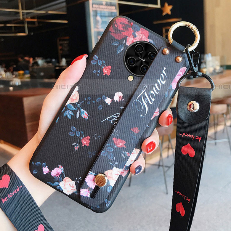 Coque Silicone Fleurs Souple Couleur Unie Etui Housse S01 pour Xiaomi Poco F2 Pro Plus