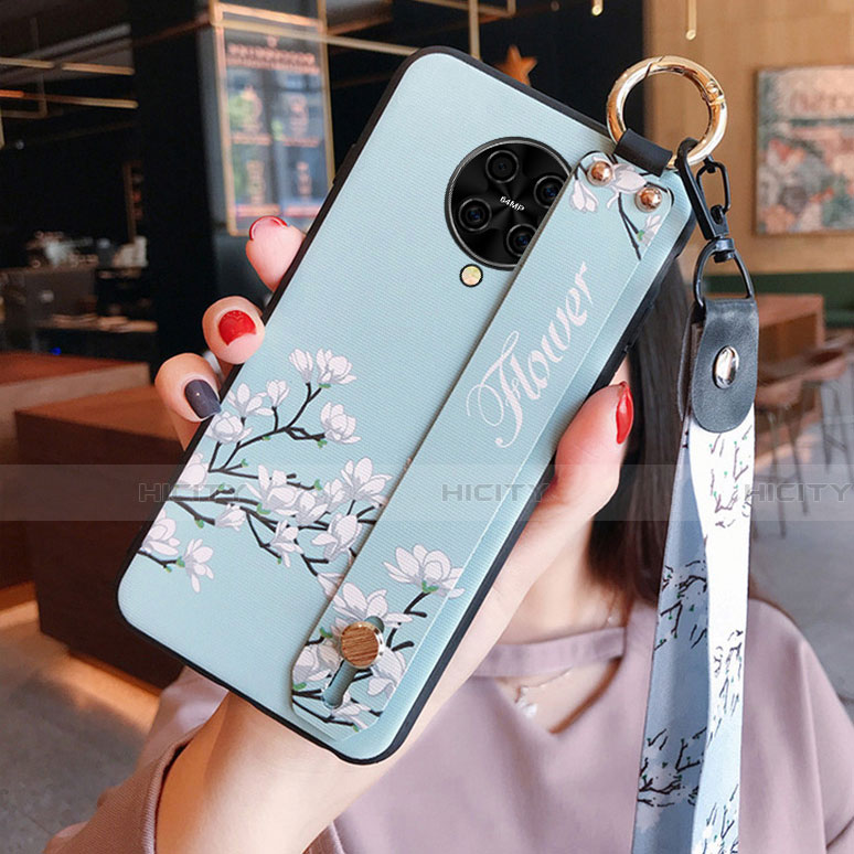 Coque Silicone Fleurs Souple Couleur Unie Etui Housse S01 pour Xiaomi Redmi K30 Pro Zoom Bleu Ciel Plus