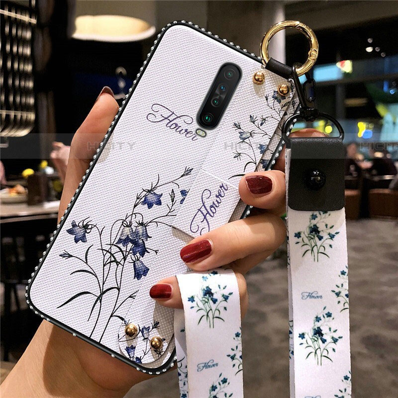 Coque Silicone Fleurs Souple Couleur Unie Etui Housse S01 pour Xiaomi Redmi K30i 5G Blanc Plus