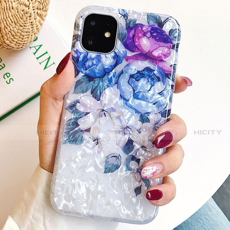 Coque Silicone Fleurs Souple Couleur Unie Etui Housse S02 pour Apple iPhone 11 Plus