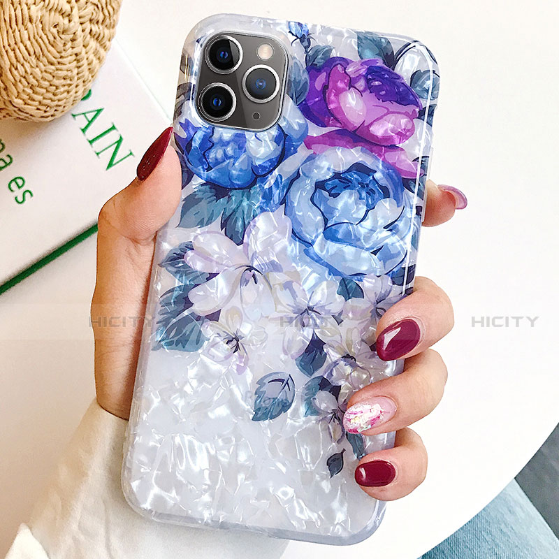 Coque Silicone Fleurs Souple Couleur Unie Etui Housse S02 pour Apple iPhone 11 Pro Max Plus