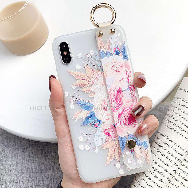 Coque Silicone Fleurs Souple Couleur Unie Etui Housse S02 pour Apple iPhone Xs Max Mixte Plus