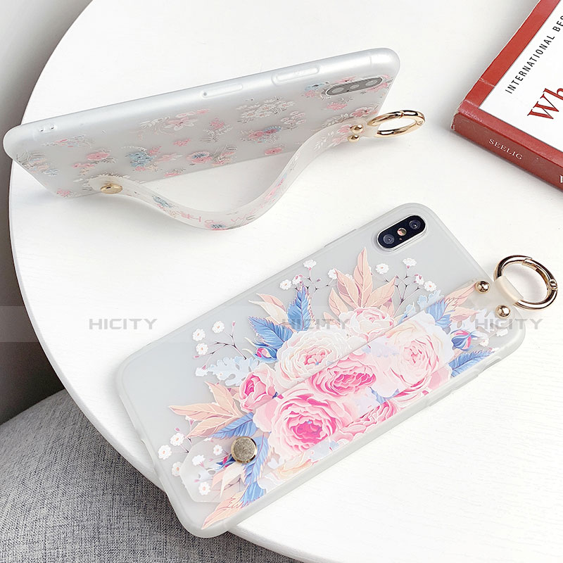 Coque Silicone Fleurs Souple Couleur Unie Etui Housse S02 pour Apple iPhone Xs Max Plus