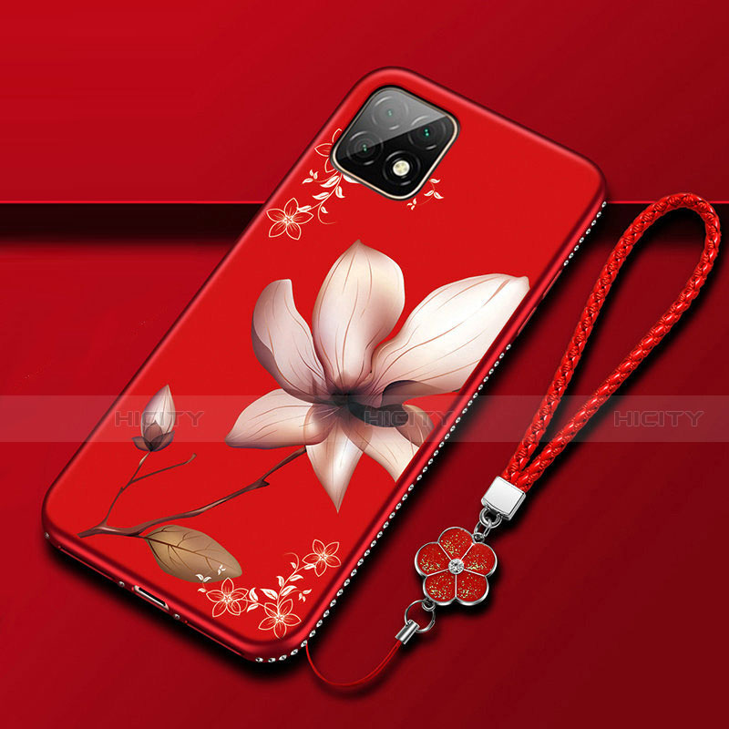 Coque Silicone Fleurs Souple Couleur Unie Etui Housse S02 pour Huawei Enjoy 20 5G Rouge Plus