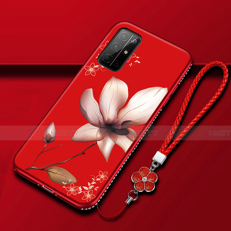 Coque Silicone Fleurs Souple Couleur Unie Etui Housse S02 pour Huawei Honor 30S Plus