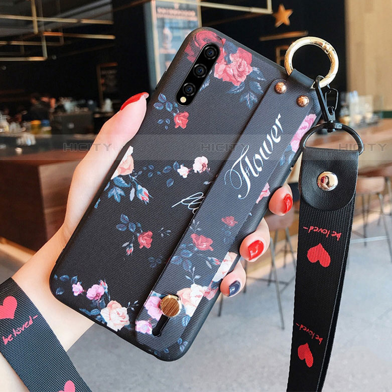 Coque Silicone Fleurs Souple Couleur Unie Etui Housse S02 pour Huawei P smart S Plus