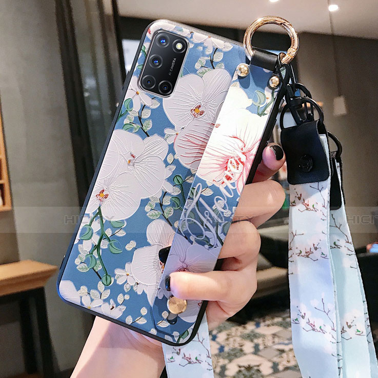 Coque Silicone Fleurs Souple Couleur Unie Etui Housse S02 pour Oppo A52 Mixte Plus