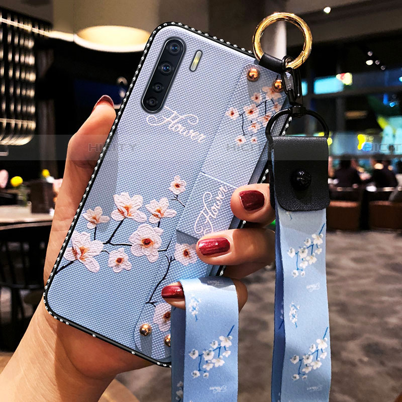 Coque Silicone Fleurs Souple Couleur Unie Etui Housse S02 pour Oppo A91 Plus