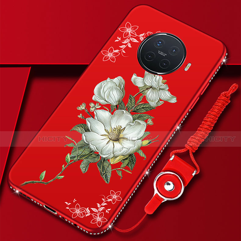 Coque Silicone Fleurs Souple Couleur Unie Etui Housse S02 pour Oppo Ace2 Rouge Plus