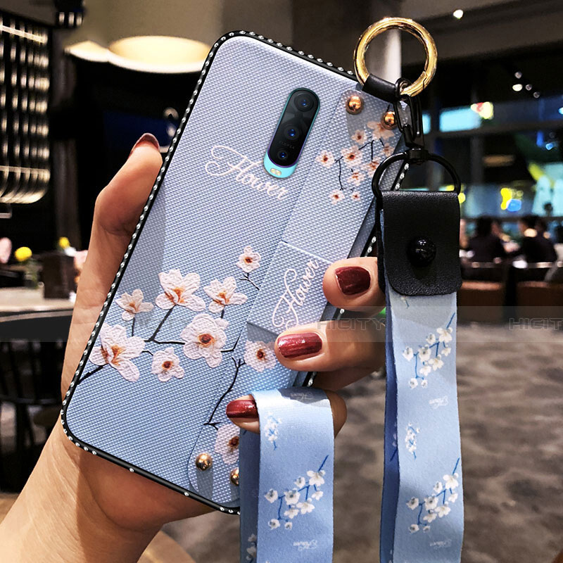 Coque Silicone Fleurs Souple Couleur Unie Etui Housse S02 pour Oppo R17 Pro Plus