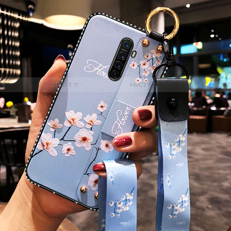 Coque Silicone Fleurs Souple Couleur Unie Etui Housse S02 pour Oppo Reno Ace Plus