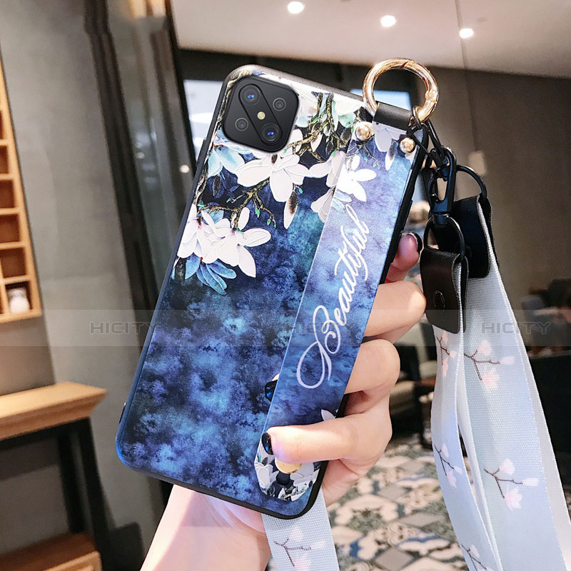 Coque Silicone Fleurs Souple Couleur Unie Etui Housse S02 pour Oppo Reno4 Z 5G Plus